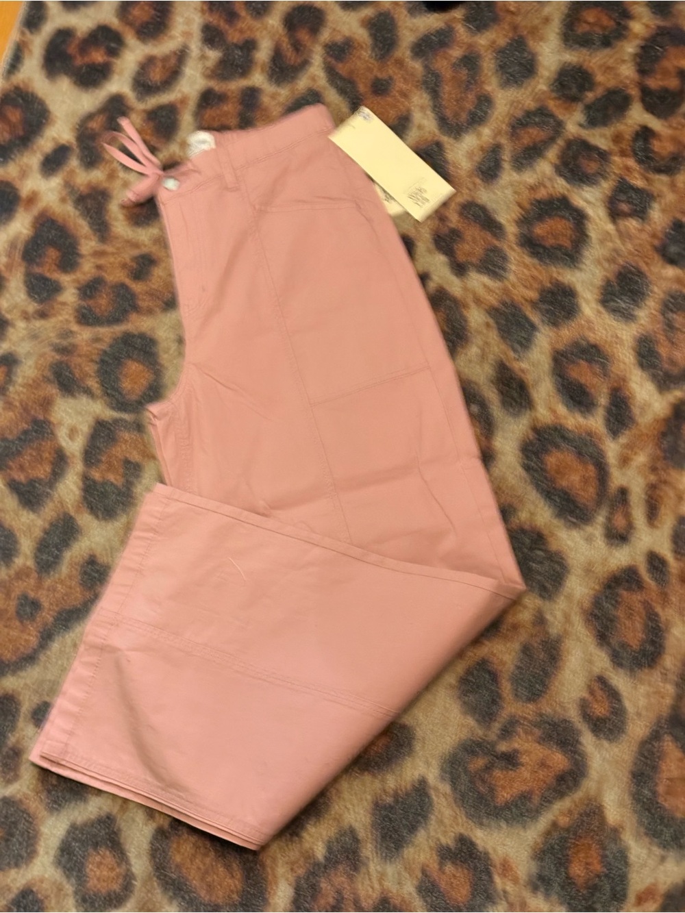 Women's Pink poplin wideleg pants